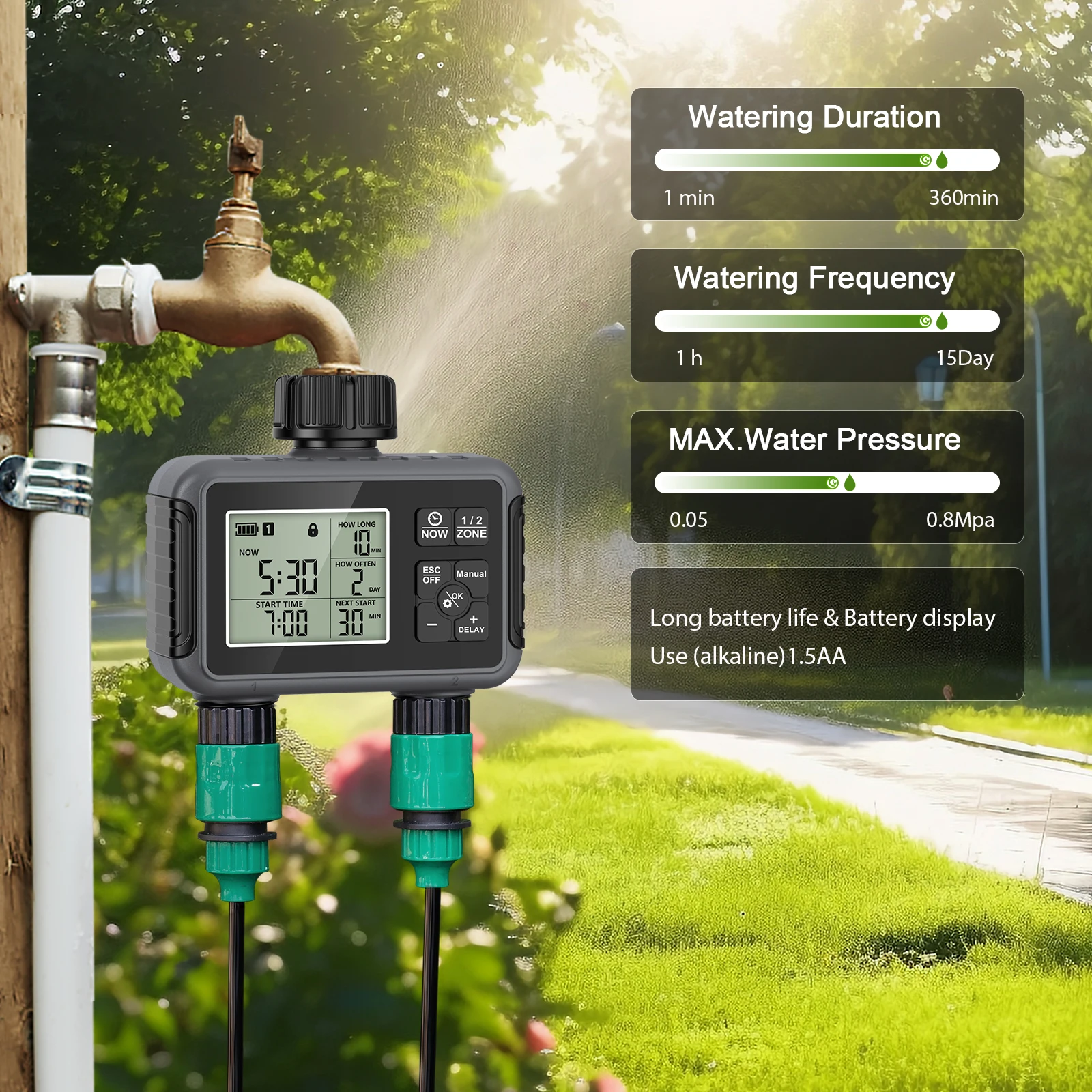 Dual Outlet Water Hose Timer R - огляд і ціна Timer Dual Outlet